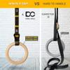 Double Circle 1.25 Inch Wood Gymnastics Rings for Bodyweight Training - Home Gym Workouts and Olympic Exercises - Slip Resistant Grip Strength - 32mm (Rings Only) view 2