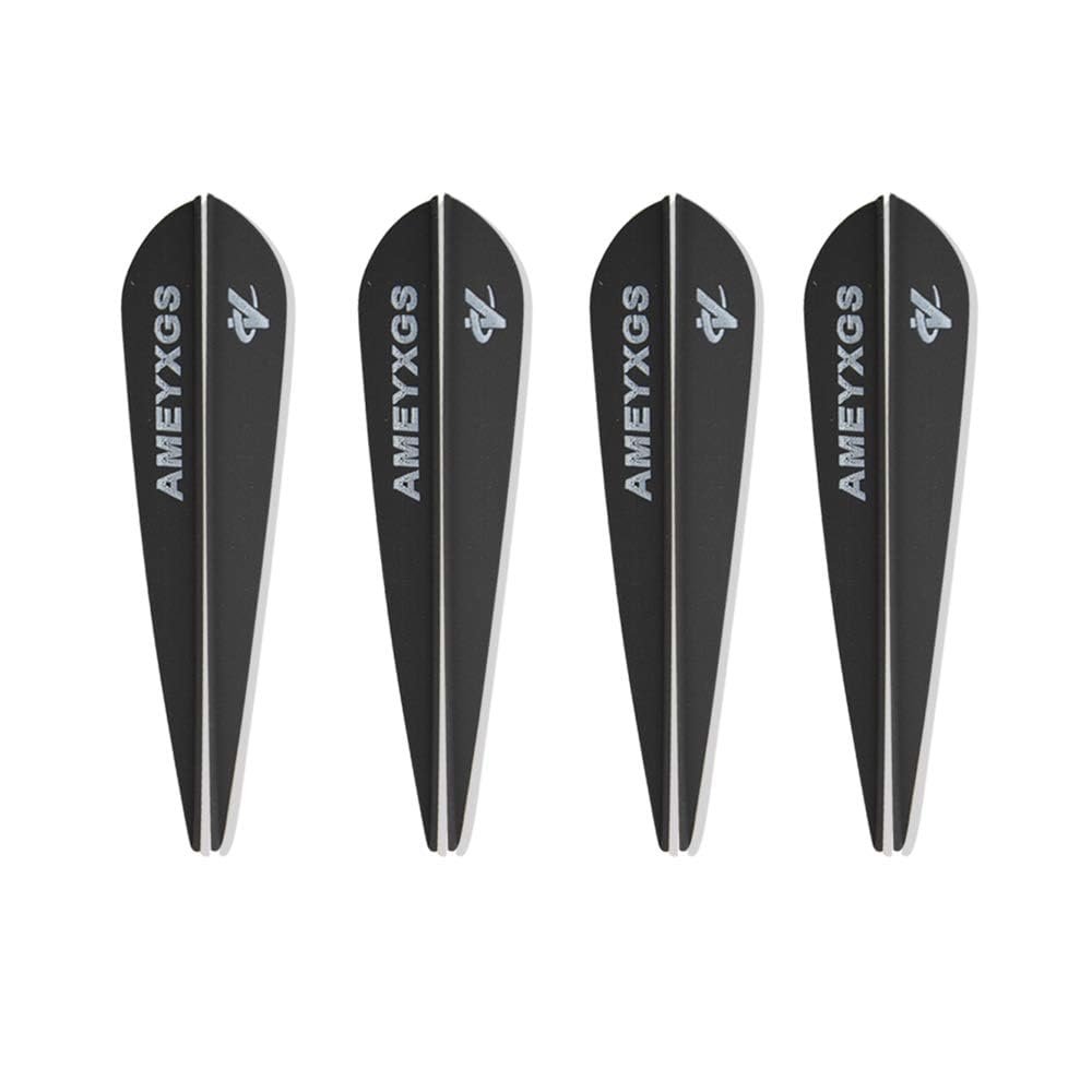 AMEYXGS 50pcs Archery Rubber Feather 2/3/4inch Rubber Arrow Feather Plastic Arrow Vanes DIY Hunting Archery Arrow (Black 2inch)
