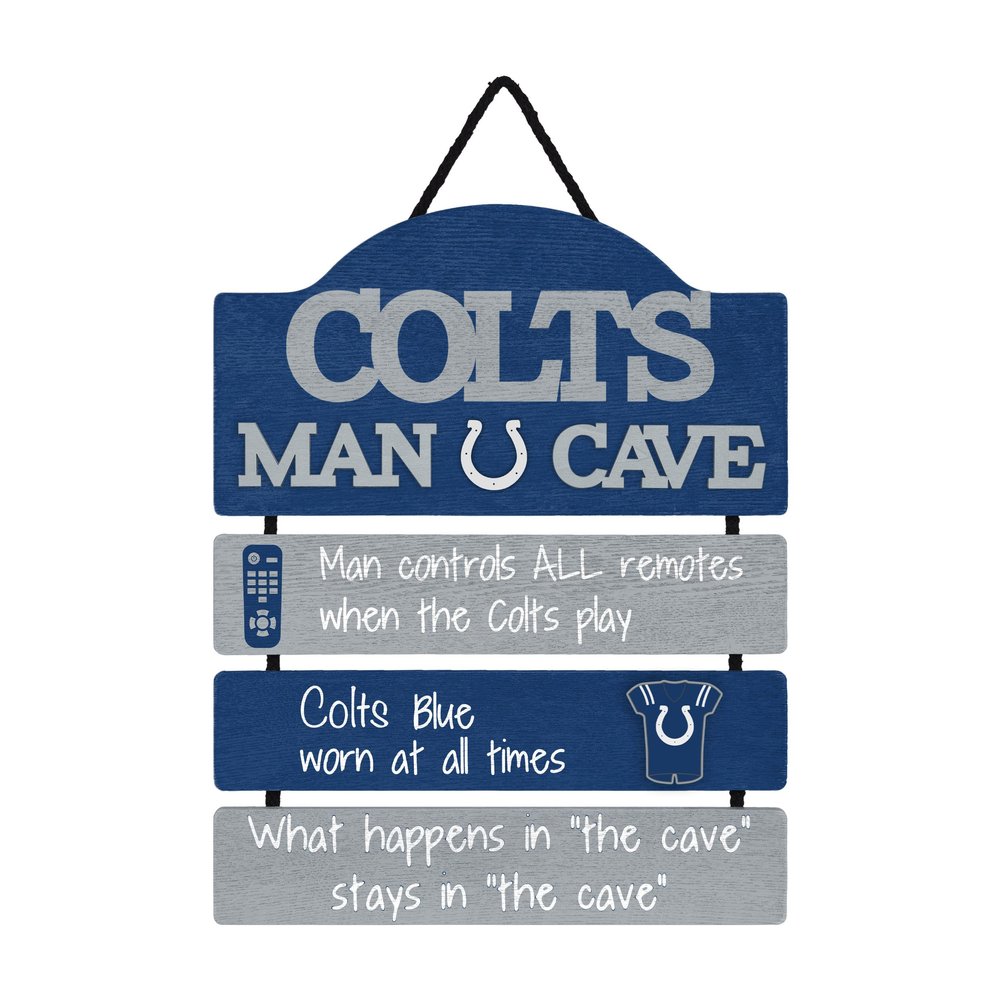 FOCO Forever Collectibles NFL Indianapolis Colts Wood SignWood Man Cave Sign, Team Colors, One Size