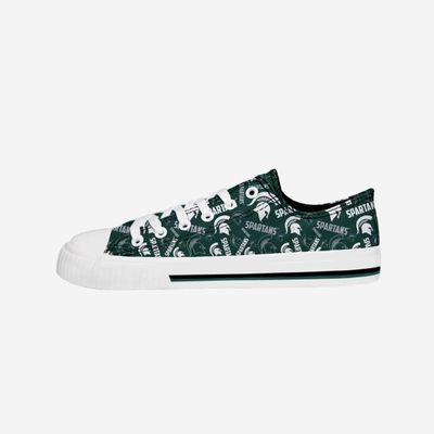 FOCO Michigan State Spartans NCAA Womens Low Top Repeat Print Canvas Shoes - 9