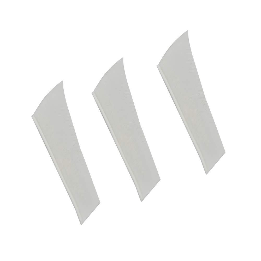 AMEYXGS 3 Inch Archery Turkey FeatherTrue Feather Left Wing Feather DIY Archery Feather Diamond Feathers 50pcs (White)