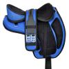 Y&Z Enterprises Synthetic Treeless Freemax English Horse Saddle Tack Get Matching Girth & Strap (17 Inch Seat, Blue) view 1