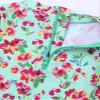 JEATHA Infant Baby Girls Ruffled Long Sleeves Rash Guard Floral Printed Bathing Suit Swimwear with Hidden Zipper Back Light Green 18-24 Months view 4