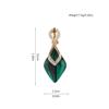 HAPPYAN High-grade Rhinestone Crystal Clip on Earrings No Pierced for Women Party Wedding Anti-Allergy Ear Clip (Green Clip-on) view 3