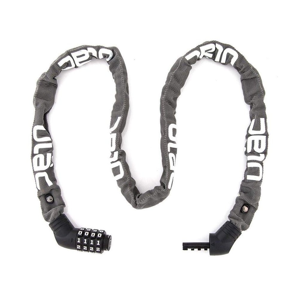 ULAC Street Fighter Neo Chain Lock Combo, Resettable 4-Digit Combination Anti-Theft Bicycle Lock (Grey)
