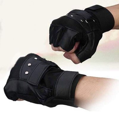 Adhesive Tape Rivet PU Leather Fitness Exercise Men Gloves