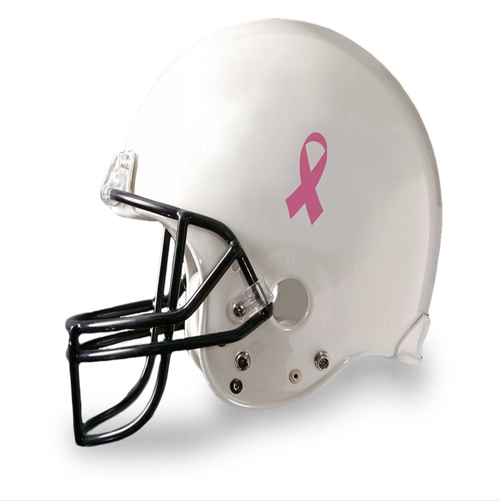 Breast Cancer Awareness Football Helmet Decal, Pink Ribbon, 1 Decal