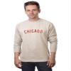 Daxton Chicago Sweatshirt Athletic Fit Pullover Crewneck French Terry Fabric, Oat Sweatshirt Red Letters, L view 1