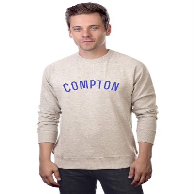 Daxton Compton Sweatshirt Athletic Fit Pullover Crewneck French Terry Fabric, Oat Sweatshirt Royal Letters, 3XL