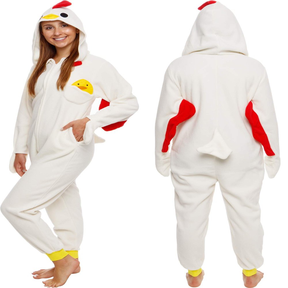 Funziez! Slim Fit Adult Onesie - Animal Halloween Costume - Plush Unisex One Piece Cosplay Suit for Women and Men