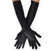 Wobe Long Opera Party 20s Satin Gloves Stretchy Adult Size Elbow Length Wedding Black view 1