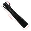 Wobe Long Opera Party 20s Satin Gloves Stretchy Adult Size Elbow Length Wedding Black view 2