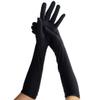 Wobe Long Opera Party 20s Satin Gloves Stretchy Adult Size Elbow Length Wedding Black view 3