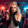 Wobe Long Opera Party 20s Satin Gloves Stretchy Adult Size Elbow Length Wedding Black view 4