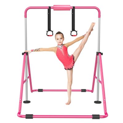 RINREA Gymnastic Bars for Kids with Adjustable Height, Folding Gymnastic Training Kip Bar, Expandable Horizontal Bar for Home