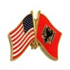 Albania Friendship Double Flag Lapel Pin US Crossed Emblem Tie and Hat Pin Badge view 1