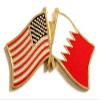 Bahrain Friendship Double Flag Lapel Pin US Crossed Emblem Tie and Hat Pin Badge view 1
