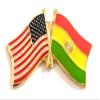 Bolivia Friendship Double Flag Lapel Pin US Crossed Emblem Tie and Hat Pin Badge view 1