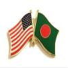 Bangladesh Friendship Double Flag Lapel Pin US Crossed Emblem Tie and Hat Pin Badge view 1