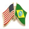 Brazil Friendship Double Flag Lapel Pin US Crossed Emblem Tie and Hat Pin Badge view 1