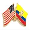 Ecuador Friendship Double Flag Lapel Pin US Crossed Emblem Tie and Hat Pin Badge view 1