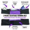 3 Pocket Adjustable Running Belt Waist Pack, Fanny Pack For Working Out With Sweat Resistant Backing, Holds All iPhone Models view 4