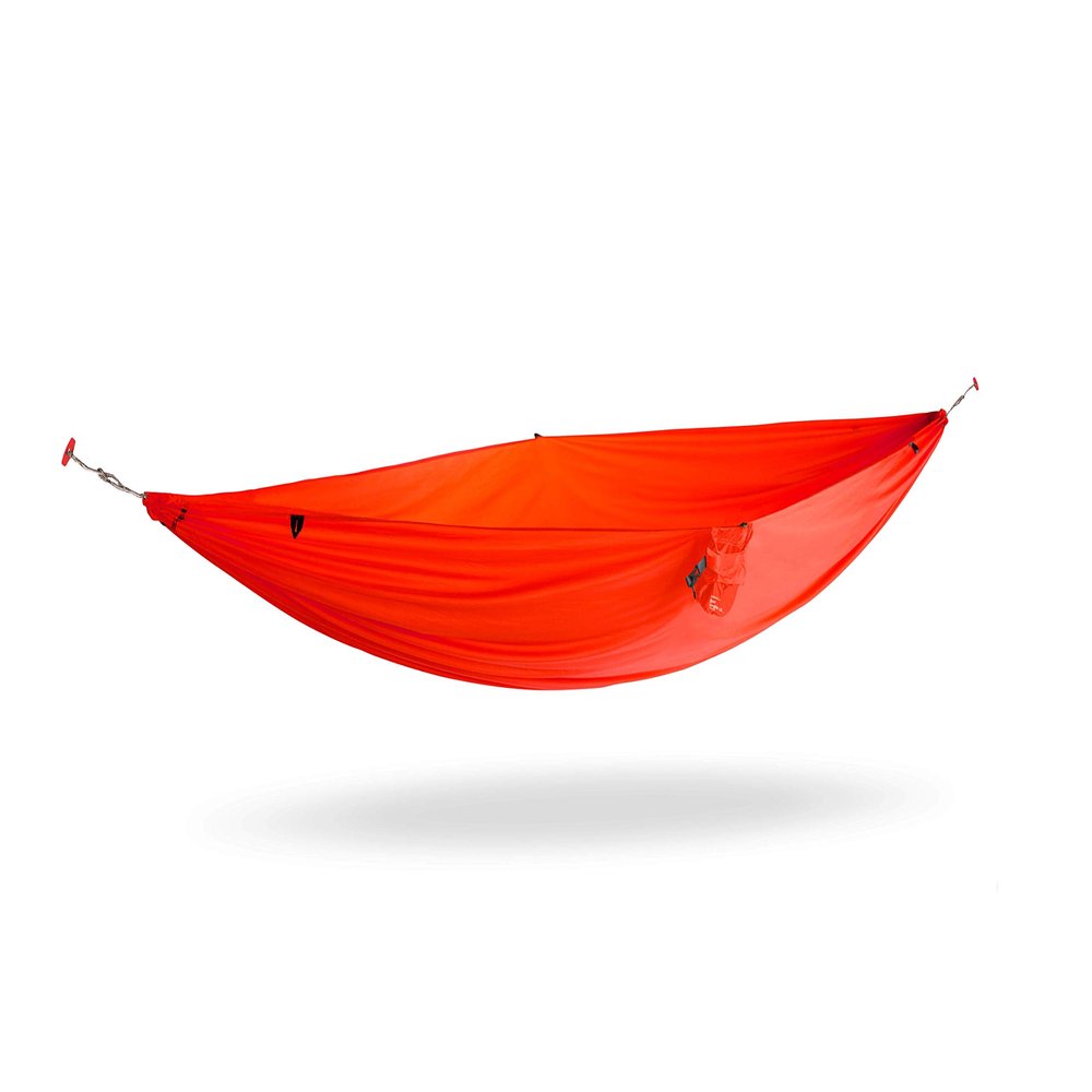 KAMMOK: Roo Single Ultra Light Hammock | Strong & 100% Recycled Fabric | Water Resistant, Ripstop Fabric | Comfortable, Packable, Lightweight (Adventure Grade, Ember Orange