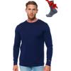 Merino.tech Merino Wool Base Layer - Mens 100% Merino Wool Long Sleeve Thermal Shirts Heavyweight, Midweight, Lite with Socks (M, 165 Navy) view 1