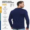 Merino.tech Merino Wool Base Layer - Mens 100% Merino Wool Long Sleeve Thermal Shirts Heavyweight, Midweight, Lite with Socks (M, 165 Navy) view 2
