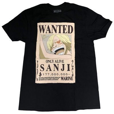 One Piece Sanji Bounty T-Shirt - Officially Licensed (X-Large) Black