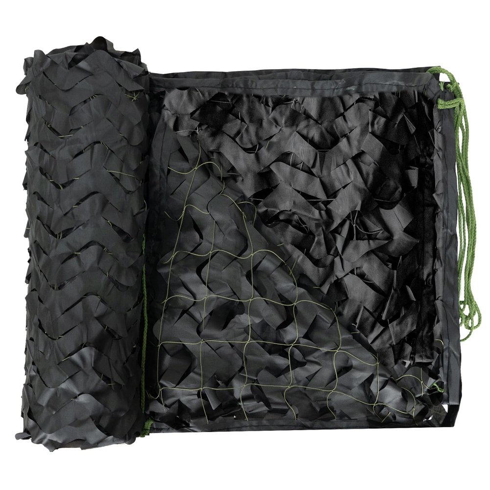 LOOGU Black Camo Netting, 150D Camouflage Net for Sunshade, Camping, Military, Hunting Blind, Party Decorations - 10 x 16.5 Feet