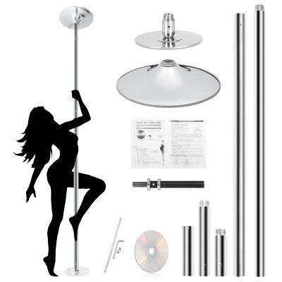 F2C Removable Dancing Pole Kit 45mm Height Adjustable Spinning Dancing Pole for Home Exercise Gym Club Party Use