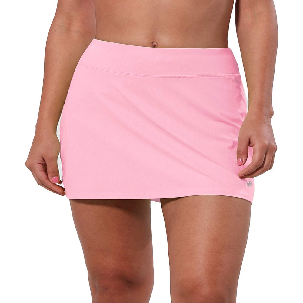 BUBBLELIME 5"/19"/26" XXS-XL Women's UPF 50+ Adjustable Running Skort - A-Line Skirt_LIGHTPINK Medium-5" Inseam