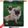Dog Pugs Love House Flag Eagle Set Animals Puppy Spoiled Paw Canine Fur Pet Nature Farm Animal Creature Small Decorative Gift Yard Banner Double-Sided Made In USA 28 X 40 view 2