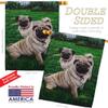 Dog Pugs Love House Flag Eagle Set Animals Puppy Spoiled Paw Canine Fur Pet Nature Farm Animal Creature Small Decorative Gift Yard Banner Double-Sided Made In USA 28 X 40 view 3