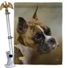Dog Boxer House Flag Eagle Set Animals Puppy Spoiled Paw Canine Fur Pet Nature Farm Animal Creature Small Decorative Gift Yard Banner Double-Sided Made In USA 28 X 40 view 1