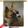 Dog Boxer House Flag Eagle Set Animals Puppy Spoiled Paw Canine Fur Pet Nature Farm Animal Creature Small Decorative Gift Yard Banner Double-Sided Made In USA 28 X 40 view 2