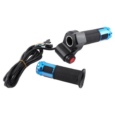 Keenso Throttle Grip, 12-84V Electric Throttle Grips Handlebar Scooter Throttle Grips with LED Display Screen 4 Colors (Blue)