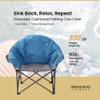 ARROWHEAD OUTDOOR Oversized Heavy-Duty Club Folding Camping Chair with Pocket, Cup Holder, Portable, Padded, Moon, Round, Saucer, Supports 330lbs, Carrying Bag view 4
