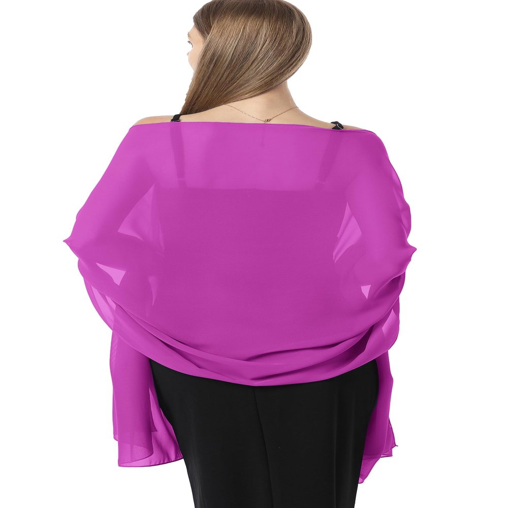 Hotshawl Chiffon Shawls and Wraps for Evening Dresses Women Elegant Soft Scarf Bridal Scarve Wedding Stole (Rose, One Size)