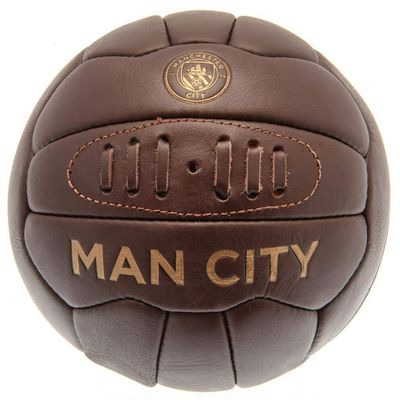 Manchester City FC Retro Leather Heritage Soccer Ball (One Size) (Brown)