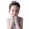 LeJulyeekay Flower Girls Gloves Pageant Lace Wrist Length Lace Wedding Dress Gloves 5-12Yrs view 1