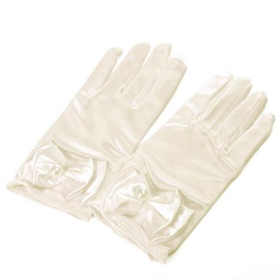 LeJulyeekay Flower Girl Gloves Satin Glove First Communion Short Princess Gloves for Wedding