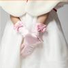 LeJulyeekay Girl's Holiday Wedding Pageant Satin First Communion Gloves Princess Kids Gloves view 2