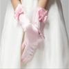 LeJulyeekay Girl's Holiday Wedding Pageant Satin First Communion Gloves Princess Kids Gloves view 3