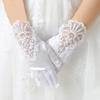 LeJulyeekay Flower Girl Gloves Satin Glove First Communion Short Princess Gloves for Wedding view 2