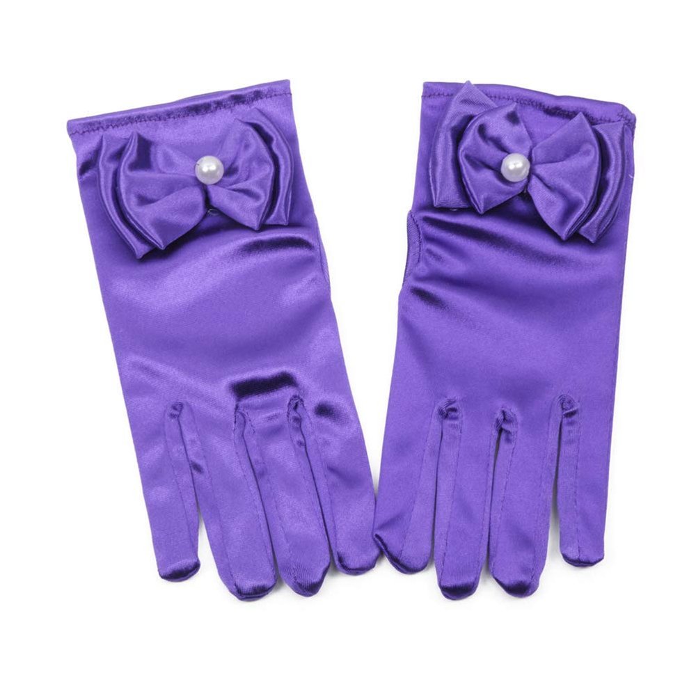 LeJulyeekay Girl's Holiday Wedding Pageant Satin First Communion Gloves Princess Gloves