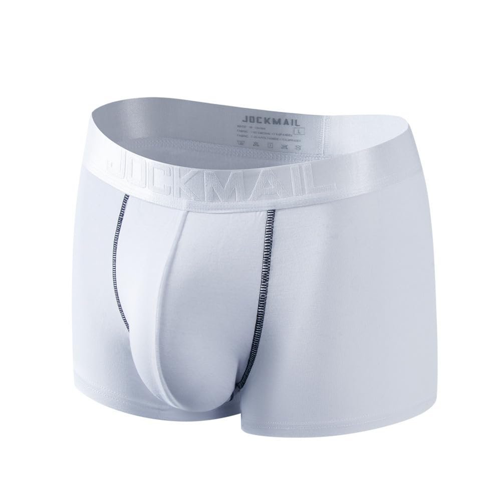 JOCKMAIL Men Underwear Boxer Shorts Modal Men Underwear Health Care Trunks Boxer Briefs White