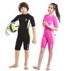 2.5mm Kids Shorty Wetsuit, Boys and Girls Full Body Thermal Neoprene Swimsuit, Back Zip Wet Suit for Scuba Diving, Swimming, Surfing view 1