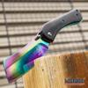 KCCEDGE BEST CUTLERY SOURCE EDC Pocket Knife Camping Accessories Razor Sharp Edge Cleaver Blade Folding Knife for Camping Gear Survival Kit 58649 (Black Rainbow) view 3
